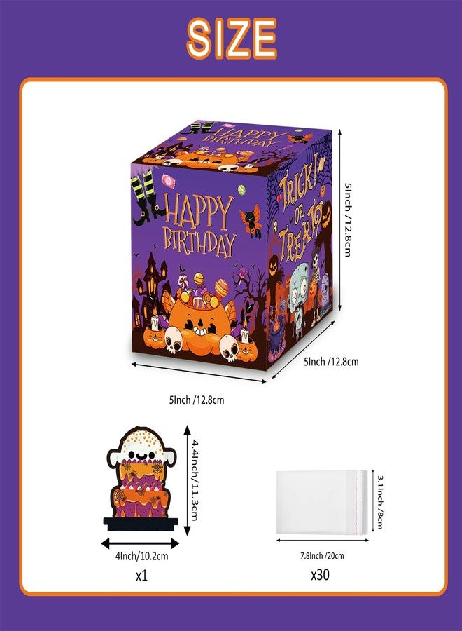 Racenaf Halloween Birthday Party Decorations Money Box - Happy Birthday Money Box for Cash Gift Pull and 30Pcs Transparent Bags for Kids Women Men Girls Boys Halloween Birthday Gift - Image 2